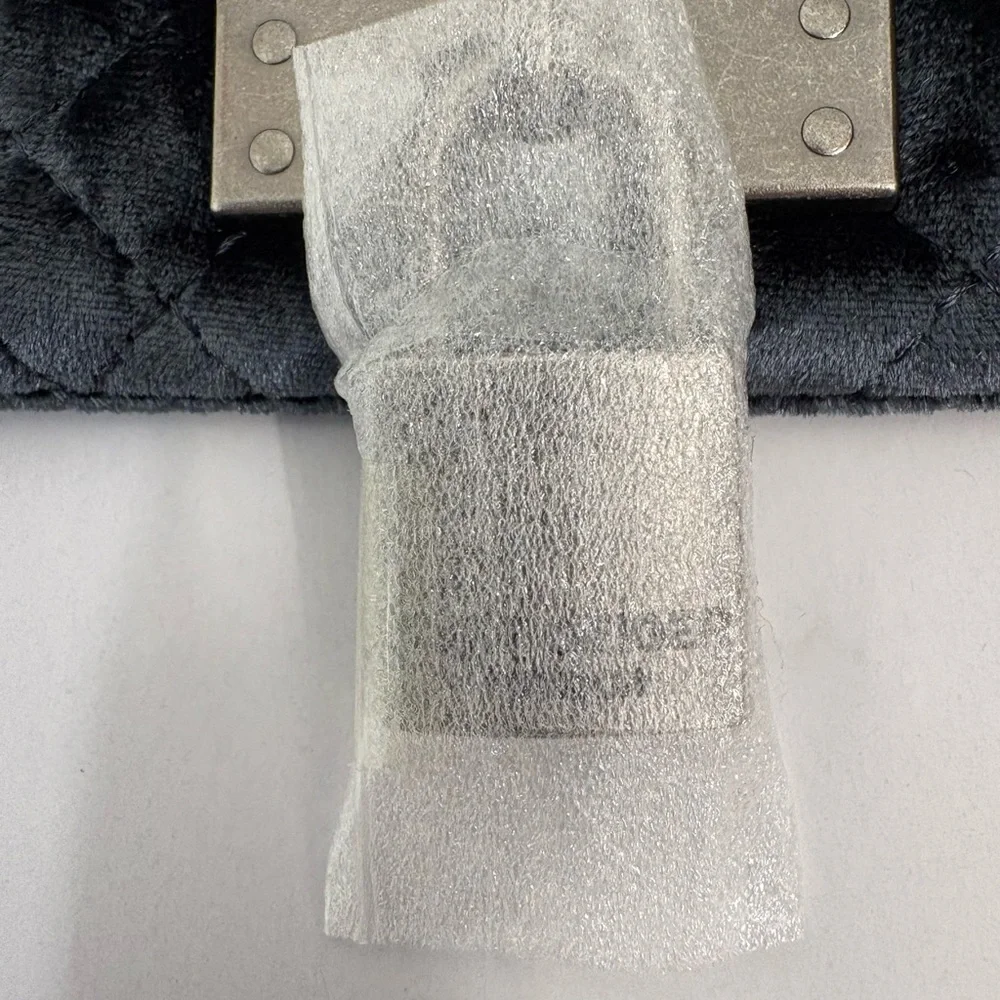 Kurt Geiger Gunmetal Grey Mini Velvet Brixton Shoulder Bag - Picture 3 of 13